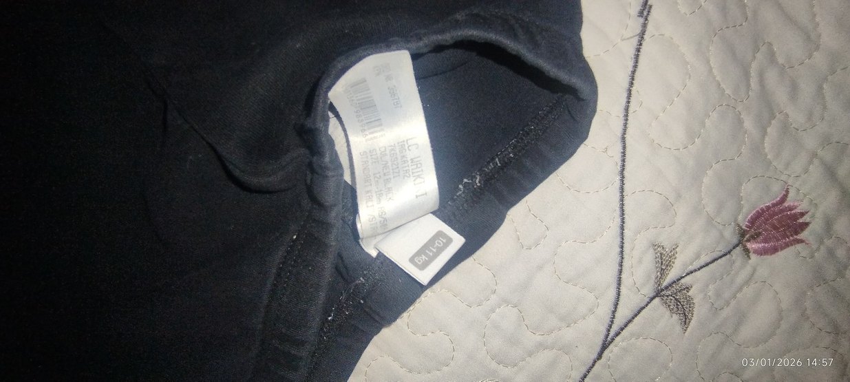 Kız Siyah Baskılı Tayt Velcro Detaylı - Görsel 2