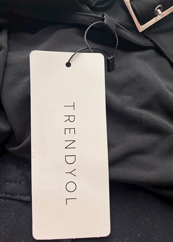 Siyah Uzun Askılı Kemerli Elbise - Görsel 4