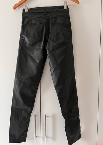 Siyah Deri Biker Pantolon - Görsel 2