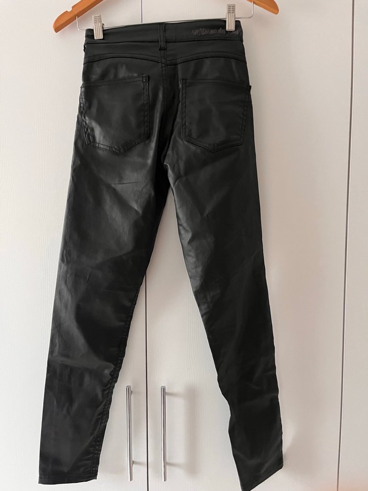 Siyah Deri Biker Pantolon - Görsel 2