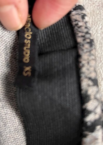 Düğmeli Gri Yılan Desenli Midi Etek - Görsel 4