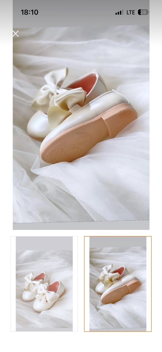 Klasik Fiyonk Detaylı Beyaz Kız Babet - Görsel 2