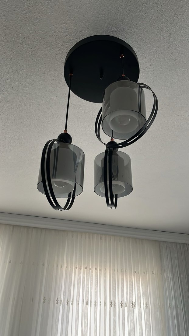 Modern Siyah ve Gri Tavan Lambası - Görsel 2