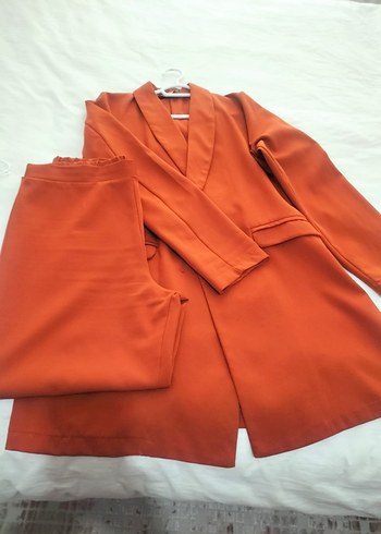 Kadın Turuncu Uzun Blazer Ceket