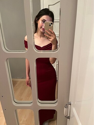 Bordo elbise ayşenur dinçer