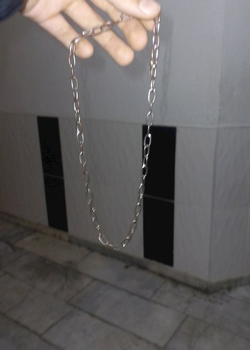 Gri Minimalist Erkek Zincir Kolye - Görsel 3