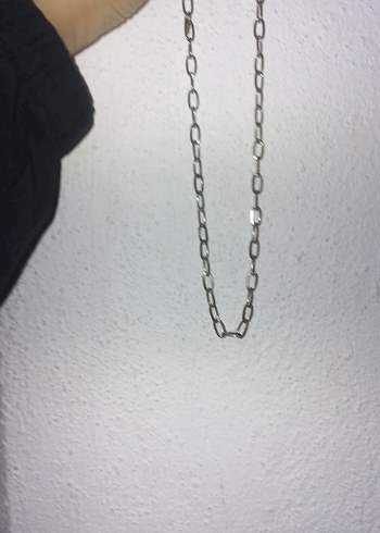 Gri Minimalist Erkek Zincir Kolye - Görsel 4