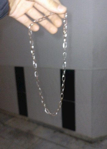 Gri Minimalist Erkek Zincir Kolye - Görsel 2