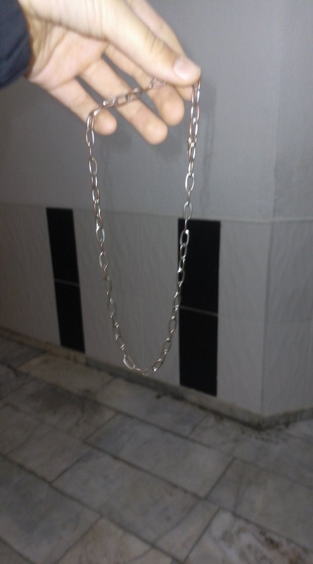 Gri Minimalist Erkek Zincir Kolye - Görsel 3