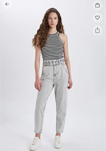 Defacto paperbag jean pantolon