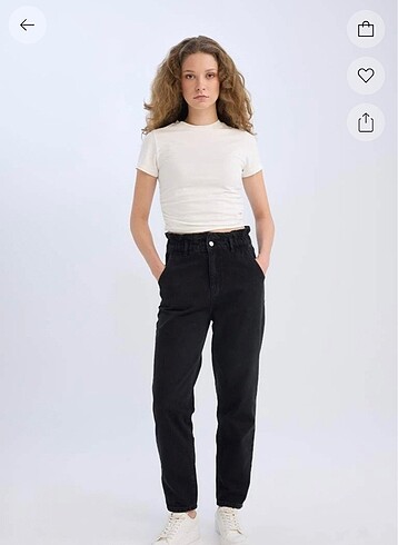 Defacto paperbag jean pantolon