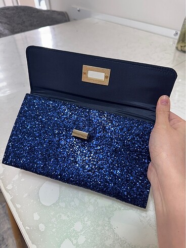  Beden Lacivert simli clutch