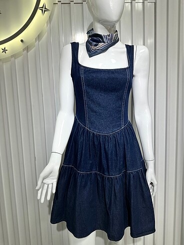 m Beden Denim kot elbise