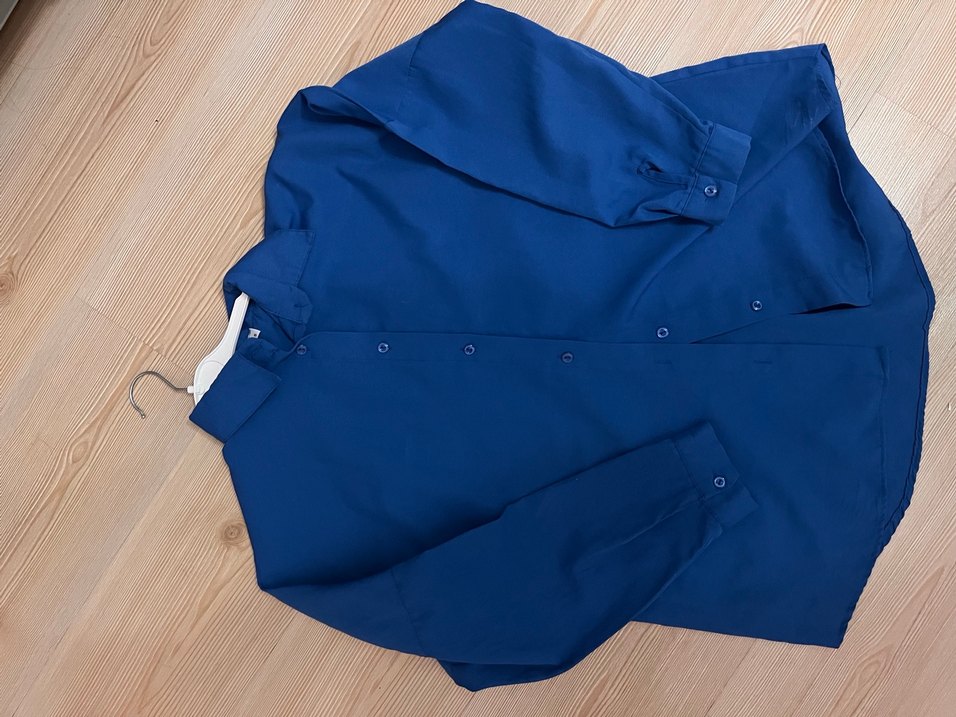 Düğmeli Mavi Kadın Gömlek - Görsel 2