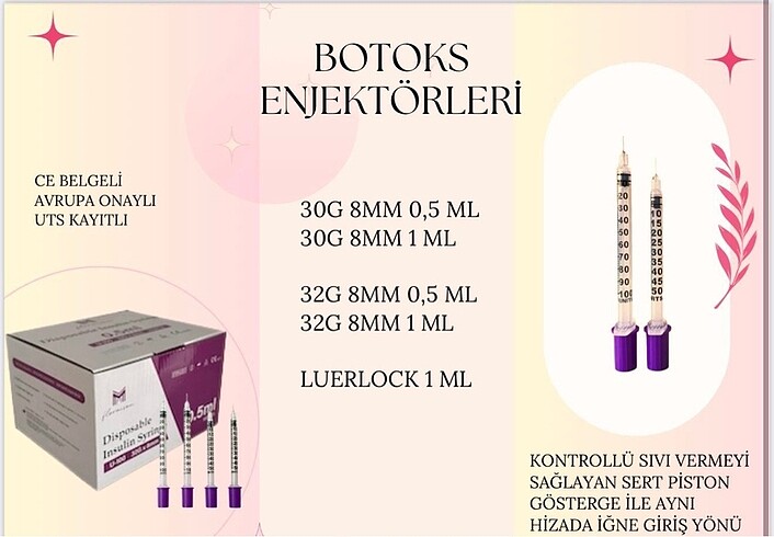 BOTOX ENJEKTÖRLERİ 50 Li kutu
