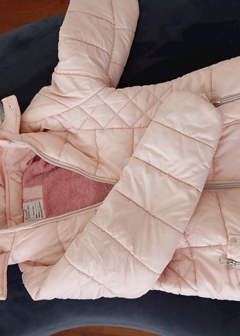 LC Waikiki Kız Çocuk Pudra Kapüşonlu Kürklü Mont