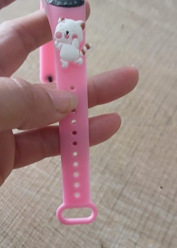 Beden pembe Renk Pembe kordonlu kedi figurlu akıllı ekran çocuk saati