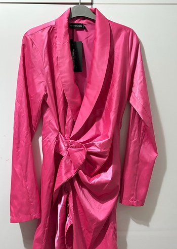 Saten mini elbise - Görsel 2