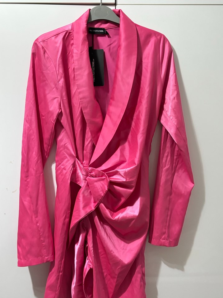 Saten mini elbise - Görsel 2