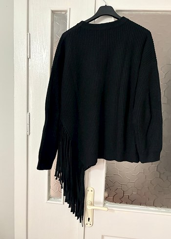 Siyah Örgü Salaş Kadın Kazak - Görsel 2