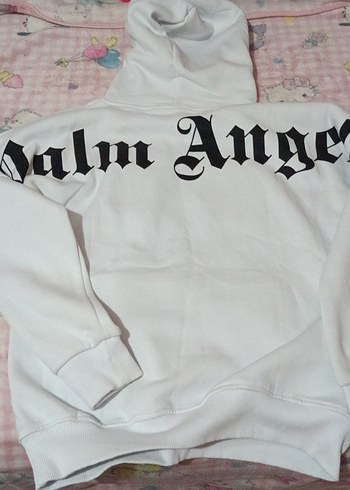 Beyaz Kapüşonlu Palm Angels Sweatshirt - Görsel 2