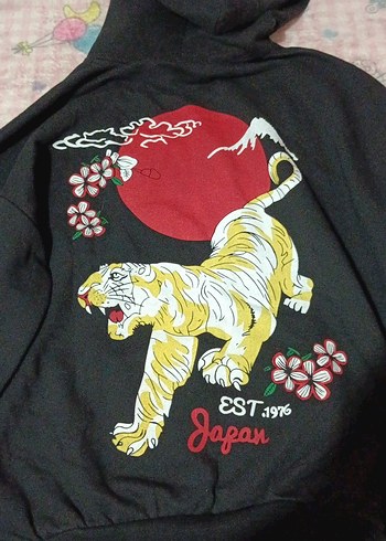 Siyah Nakışlı Kadın Sweatshirt - Görsel 2