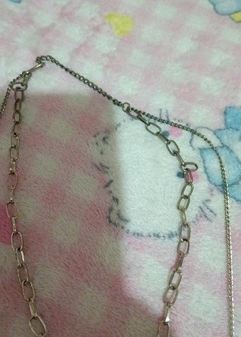 Pembe Zincir Detaylı Midi Kolye - Görsel 2