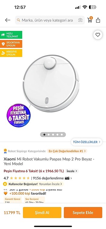 Xiaomi robot süpürge