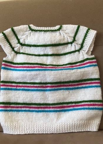 Kız Çocuk Çok Renkli Triko Kolsuz Yelek - Görsel 2