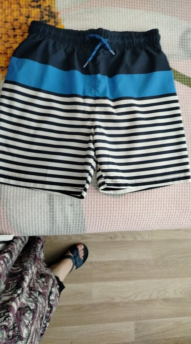 Erkek Çocuk Lacivert Çizgili Deniz Şortu - Görsel 3