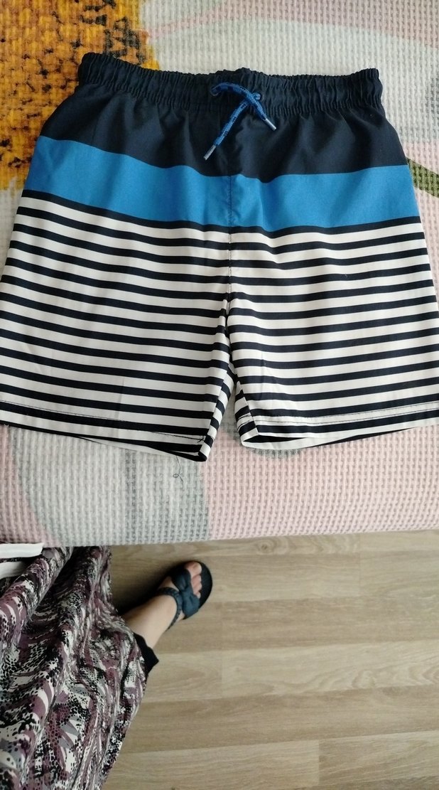 Erkek Çocuk Lacivert Çizgili Deniz Şortu - Görsel 4