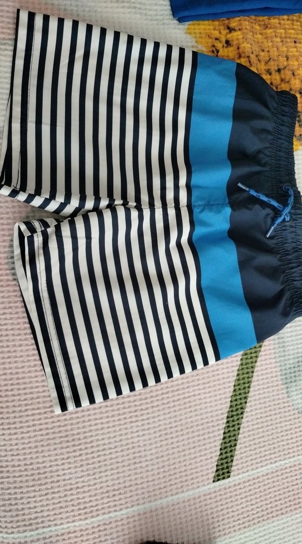 Erkek Çocuk Lacivert Çizgili Deniz Şortu - Görsel 2