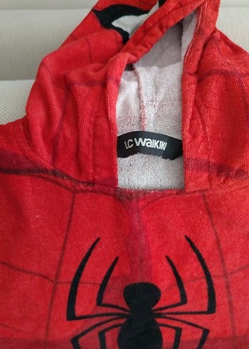 Örümcek Adam Baskılı Kapüşonlu Erkek Çocuk Bornozu - Görsel 2