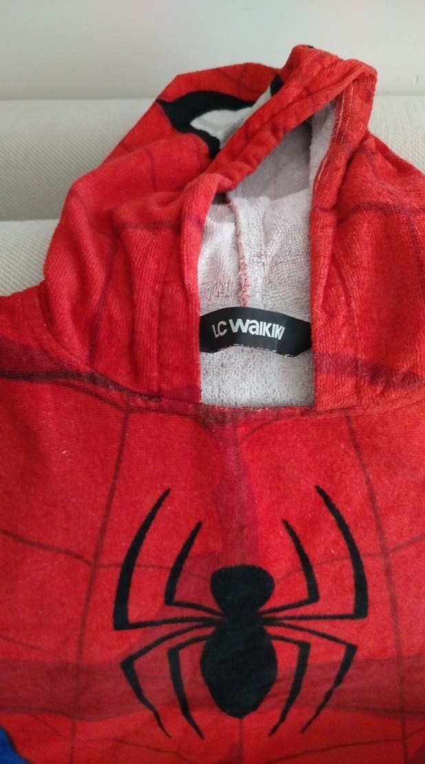 Örümcek Adam Baskılı Kapüşonlu Erkek Çocuk Bornozu - Görsel 2