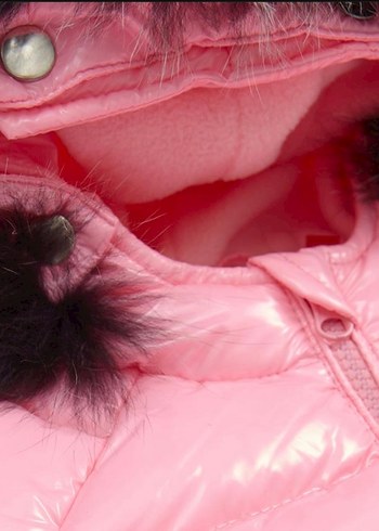 Parlak Pembe Kürklü Kapüşonlu Mont B&G store - Görsel 4