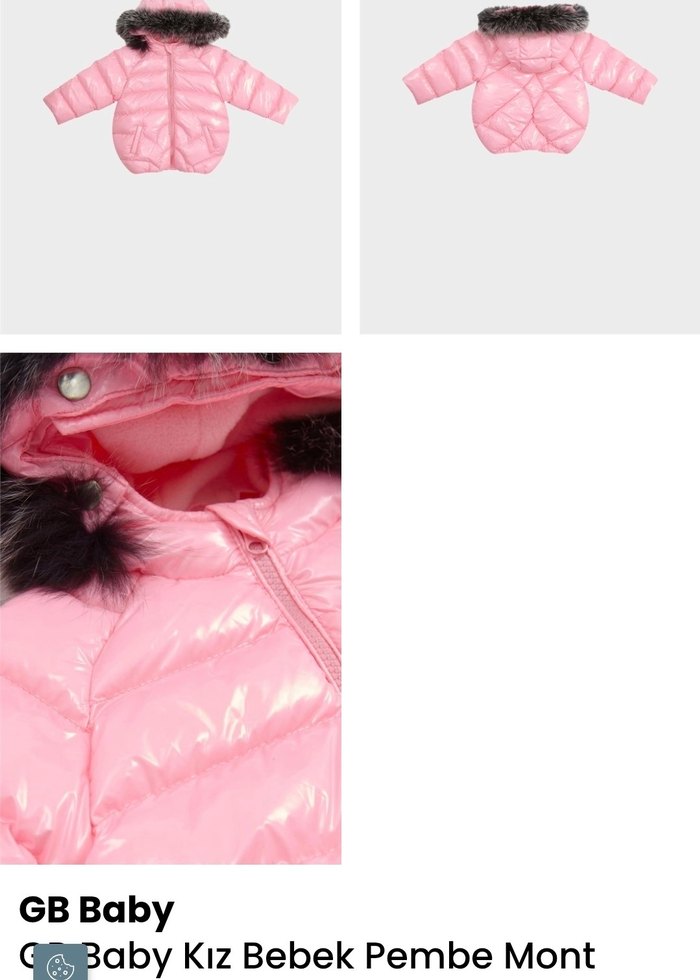 Parlak Pembe Kürklü Kapüşonlu Mont B&G store - Görsel 2