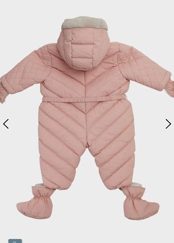 Kürklü Pembe Bebek Kış Tulumu Astronot - Görsel 3