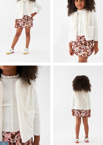 Kız Çocuk Beyaz Kürklü Yelek B&G store - Görsel 2