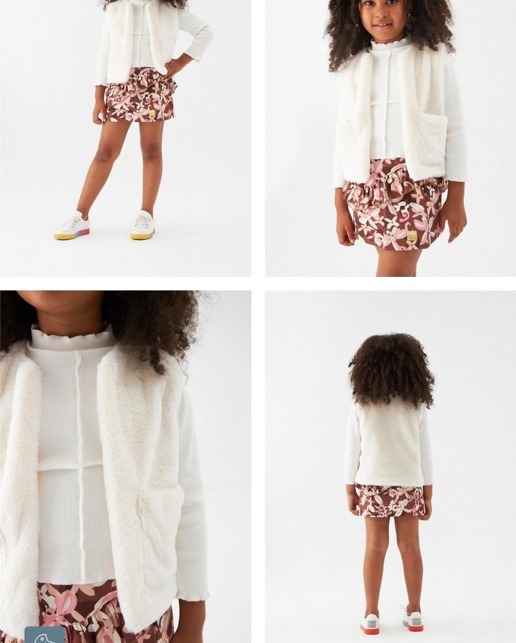 Kız Çocuk Beyaz Kürklü Yelek B&G store - Görsel 2