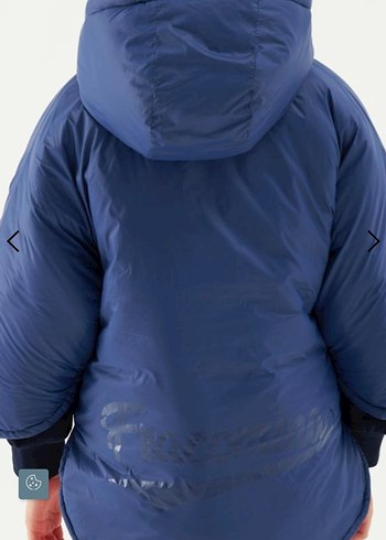 Fracomina  Kapüşonlu Mavi Bol Kesim Mont - Görsel 3