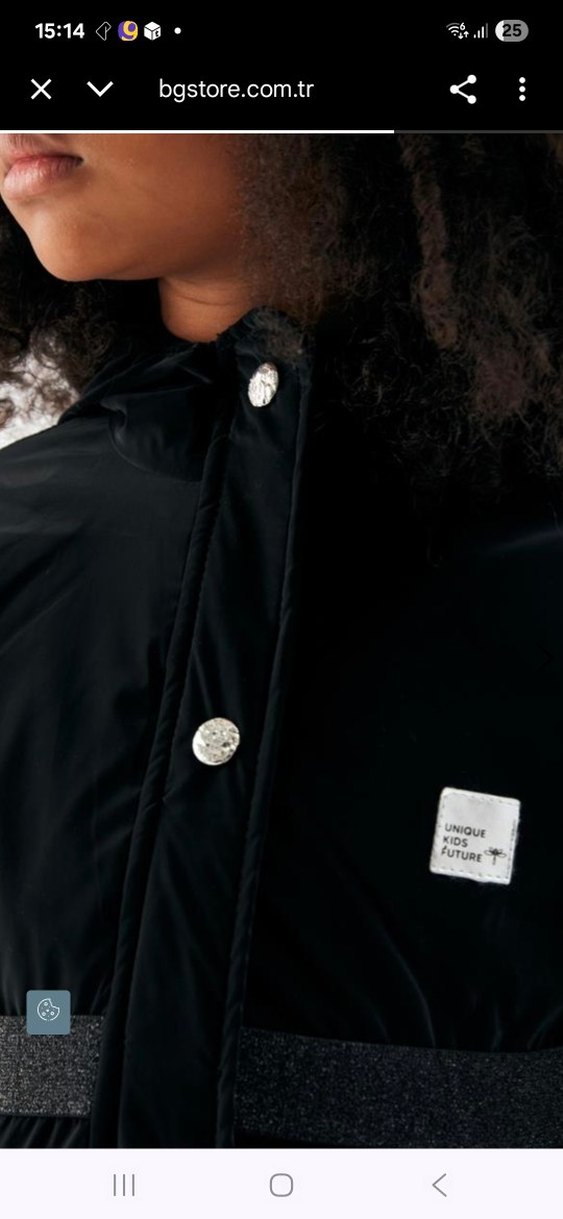 Tyess Kız Çocuk Siyah Düğmeli Yağmurluk - Görsel 3