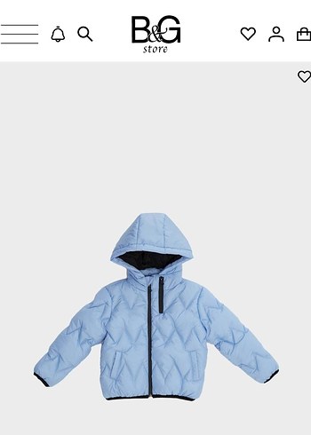 Erkek Çocuk Kapüşonlu Mavi Fermuarlı Mont - Görsel 2