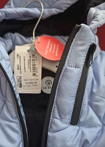 Erkek Çocuk Kapüşonlu Mavi Fermuarlı Mont - Görsel 4