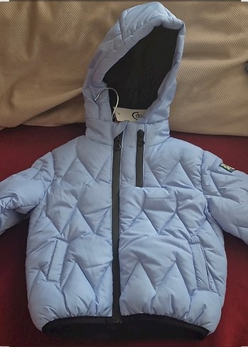 Erkek Çocuk Kapüşonlu Mavi Fermuarlı Mont - Görsel 3