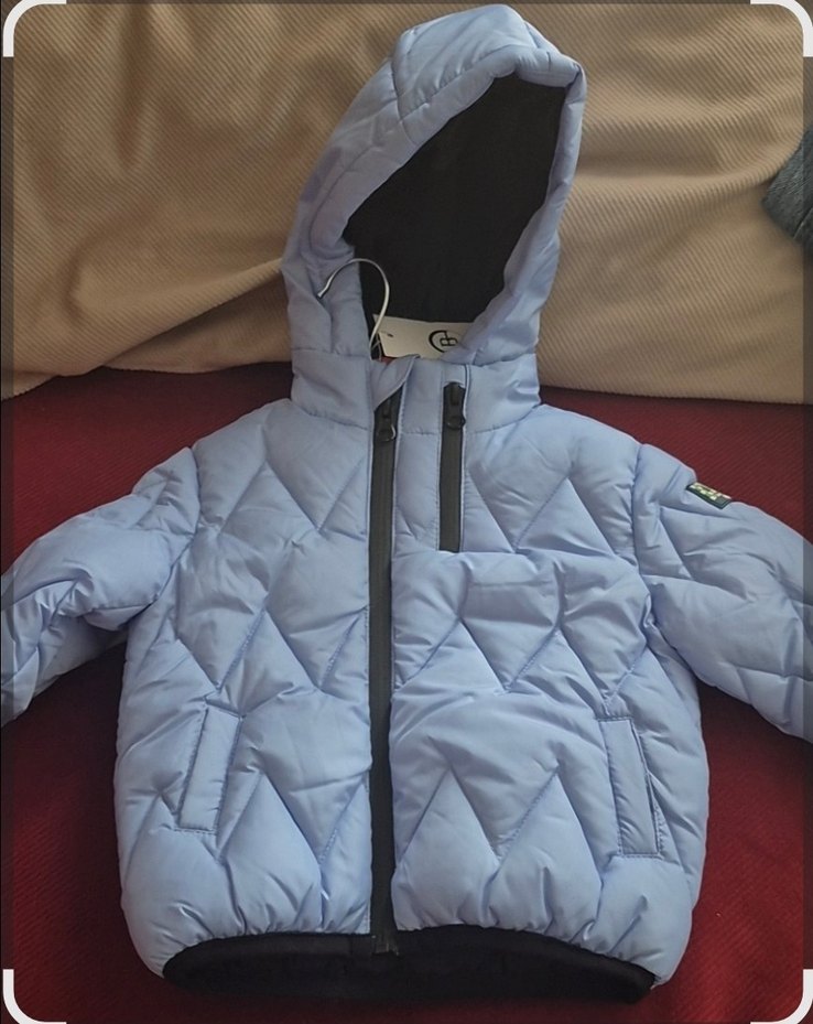 Erkek Çocuk Kapüşonlu Mavi Fermuarlı Mont - Görsel 3