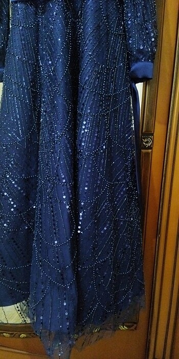 Lacivert Tesettür Abiye - Görsel 2