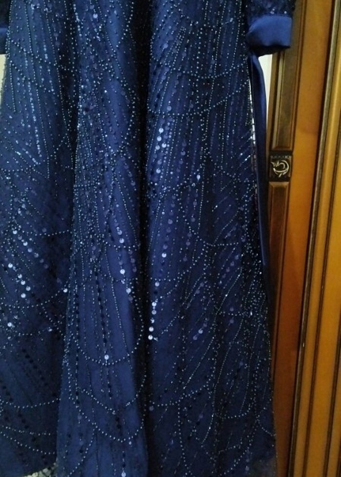 Lacivert Tesettür Abiye - Görsel 2