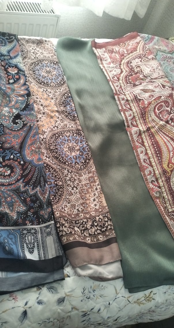 Bohem Çok Renkli İpek Şal - Görsel 3