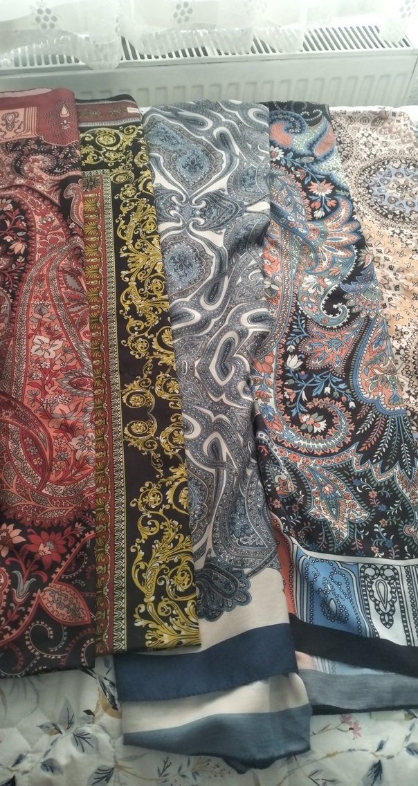 Bohem Çok Renkli İpek Şal - Görsel 5