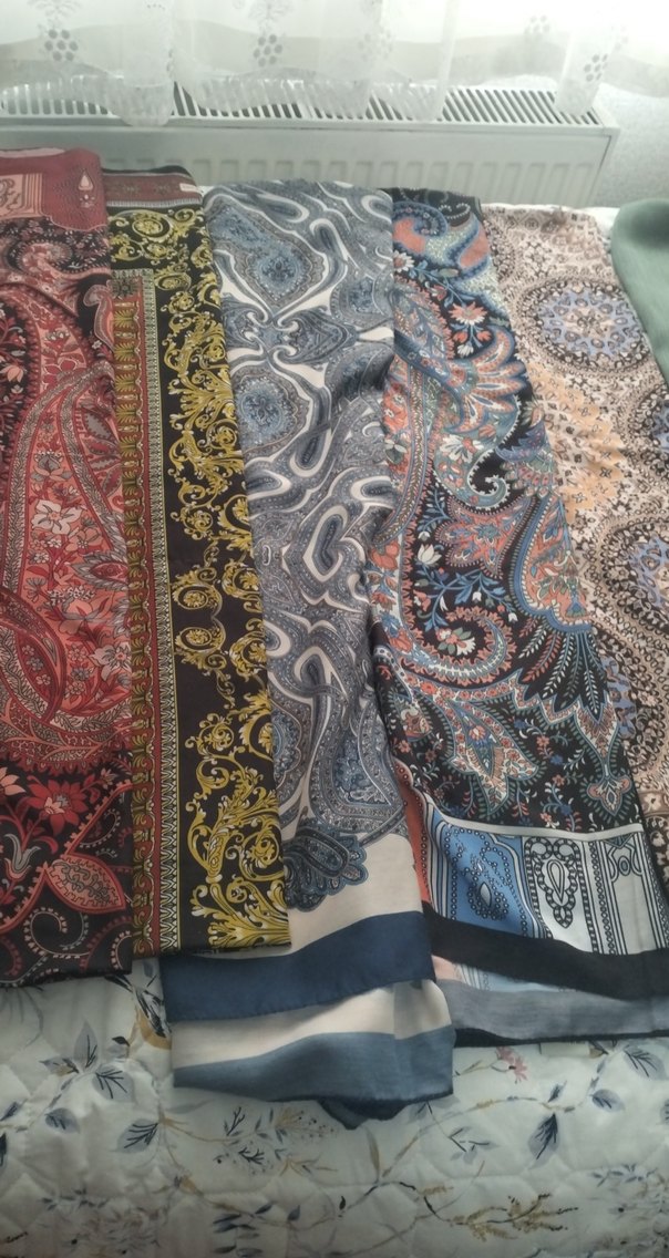 Bohem Çok Renkli İpek Şal - Görsel 2